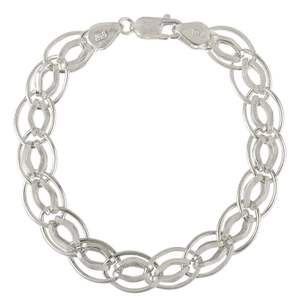Modernist 925 Sterling Silver Curb Link Chain 9 Inch Stacking Bracelet by Carat&her