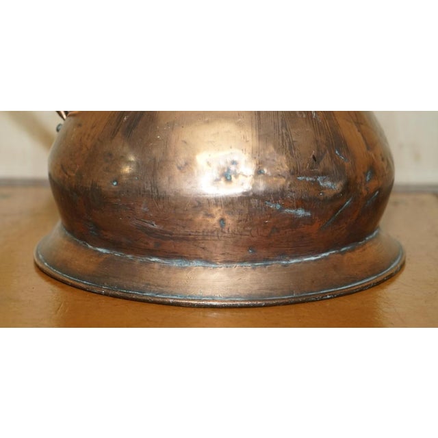 Victorian Hallmarked & Stamped 2 Gallon Copper & Brass Pitcher For Sale - Image 9 of 16