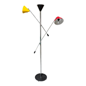 Modern Rendition of Mid Century Modern Multicolored Three Arm Italian Floor Lamp