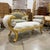 Baroque Style Light Gray Velvet Bench For Sale In Miami - Image 6 of 6