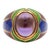 Vintage Mavito New York 18K Yellow Gold Amethyst Blue Green Enamel Cocktail Ring Size 6 For Sale