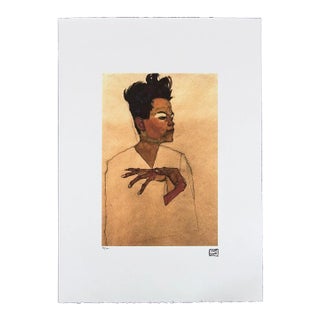 1990s "Self Portrait" OffSet of Lithograph After Egon Schiele For Sale