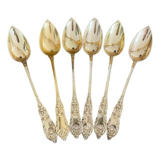 Jam Spoons in Vermeil and Sterling Silver, France, Set of 6 For Sale