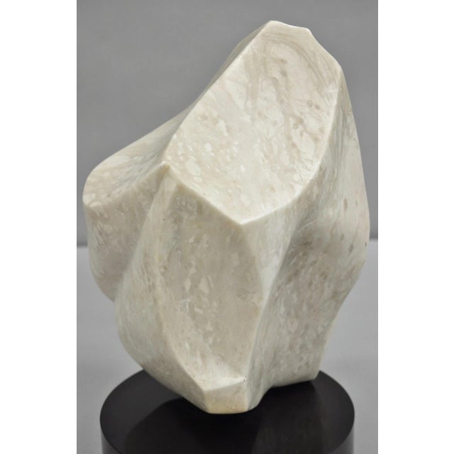 Modern Morton Gaffin Untitled 1992 Modernist Carved White Alabaster Abstract Sculpture For Sale - Image 3 of 11