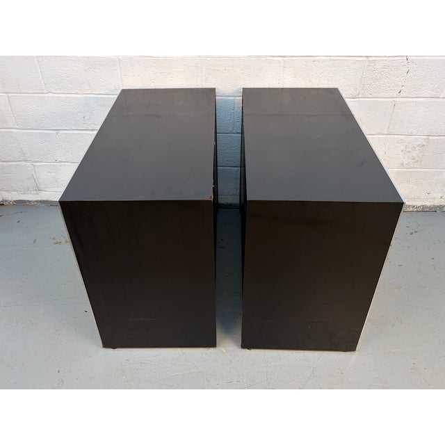 Pair of Mid 20th Century Rosewood and Chrome Three Drawer Dressers For Sale In New York - Image 6 of 14