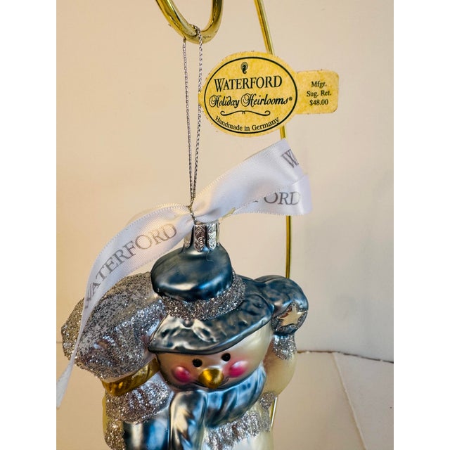 Contemporary Waterford 1990s Nostalgic Collection Happy Snowman Ornament W/ Box For Sale - Image 3 of 6