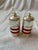 Red Striped Silver Plate Salt and Pepper Shakers a Pair For Sale - Image 6 of 9