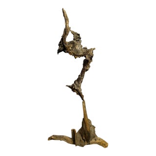 Late 20th Century Signed Lubomir Tomaszewski Monumental Wood and Copper Bird Sculpture, 45 Inches For Sale