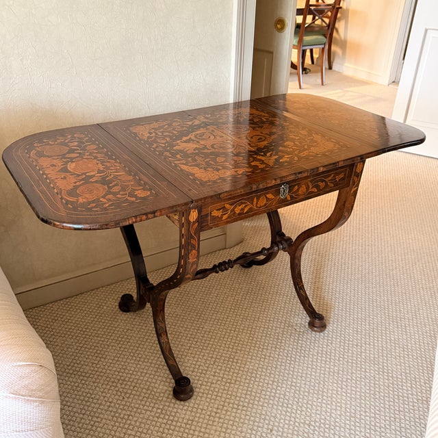 Inlaid Drop-Leaf Table For Sale - Image 11 of 13