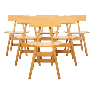 Chairs in Oak Frame by Hans Anliker for Horgen Glarus, 1962, Set of 6 For Sale