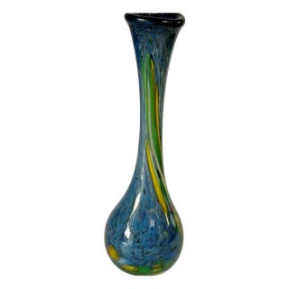 Italian Blown Glass Vase with a Slender Silhouette, 1950s For Sale