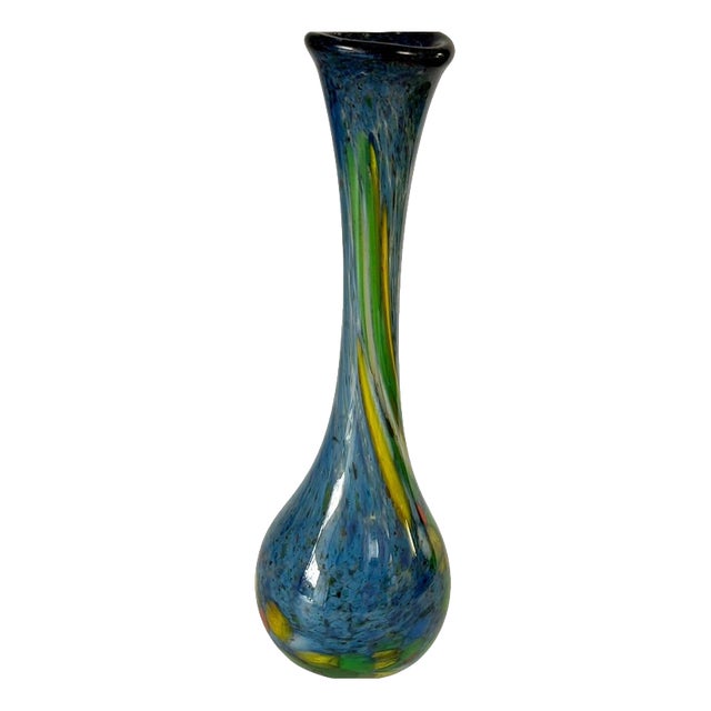 Italian Blown Glass Vase with a Slender Silhouette, 1950s For Sale