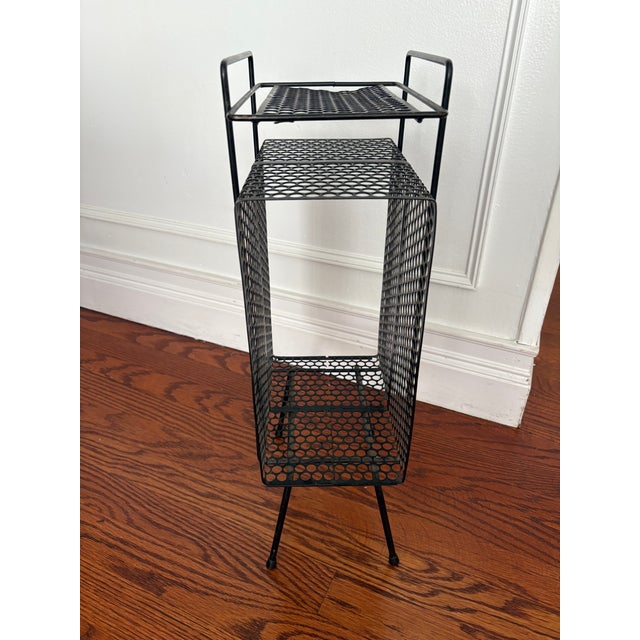 Vintage MCM Richard Galef Style Perforated Metal Mesh Stand/ Table For Sale - Image 4 of 6