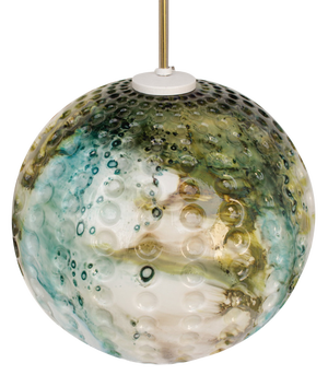 Green and Blue-Colored Murano Glass Pendant Lamp, 1970s