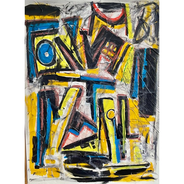 Beautiful appx 30”x40” abstract Kandinsky, Rothko style original oil on gallery stretched canvas abstract cubist painting....