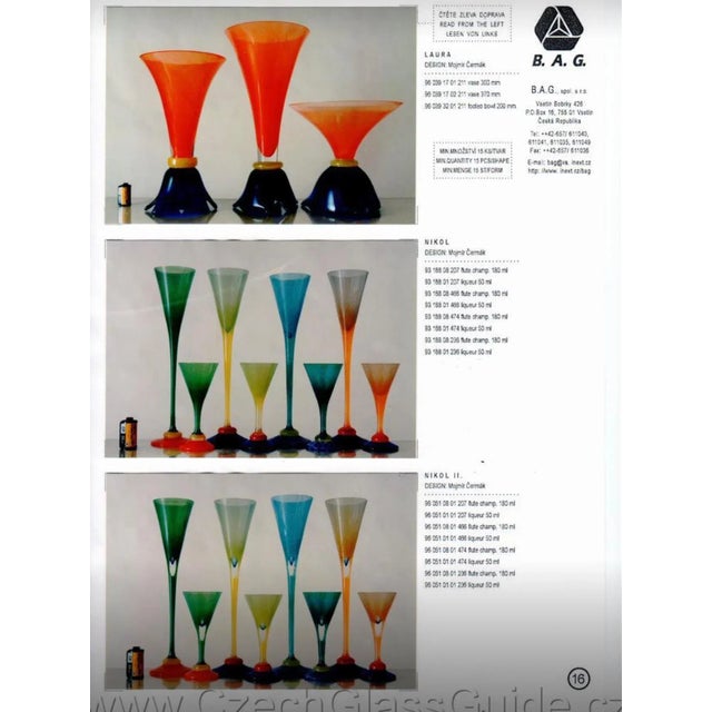 Orange Huge 90s Post Modern Memphis Design Barovier & Toso Czech Art Glass Vase Signed by Renown Czech Art Glass Designer, Mojmir Cermák For Sale - Image 8 of 8