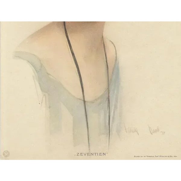 Elegant 1920s Portrait “Zeventien” – Art Deco Lithograph by Hartley Davis Refined Art Deco portrait titled Zeventien...