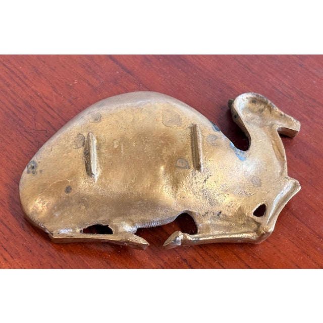 Mid 20th Century Vintage Solid Brass Camel Dish / Change Tray For Sale - Image 5 of 5