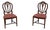 Pair of Vintage Mahogany Federal Style Inlaid Shield Back Chairs For Sale