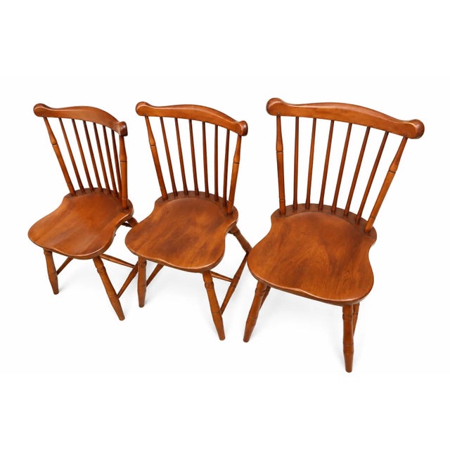 1970s Authentic Stickley Sold Wood 6 Spindle-Back Windsor Chairs For Sale - Image 5 of 13
