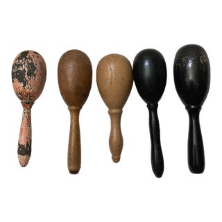 Set of Five Vintage Wooden Sock Darns From Indiana For Sale