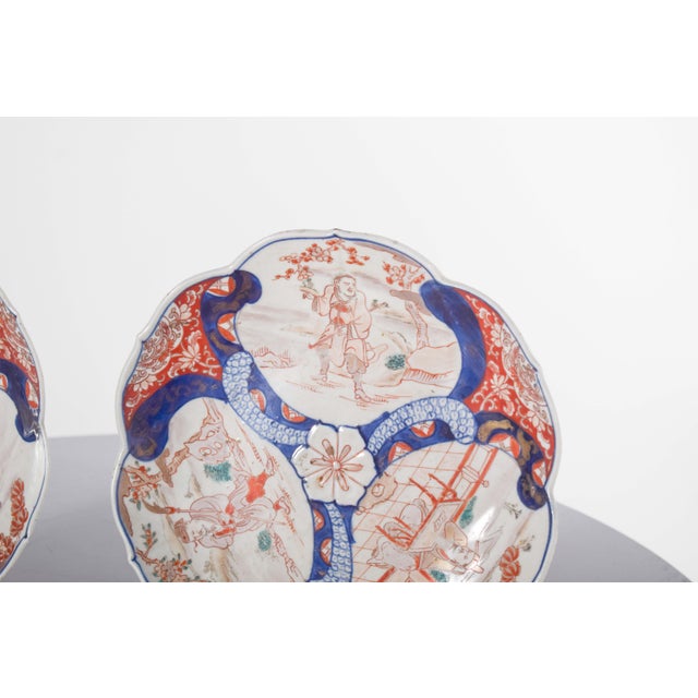 Japanese Porcelain Cut-Out Plates Imari, 1910, Set of 2 For Sale - Image 6 of 10