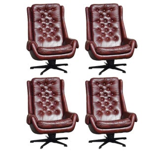 Set of Swivel Chair and Ottoman from T. J. Laitinen, Finland, 1970s For Sale