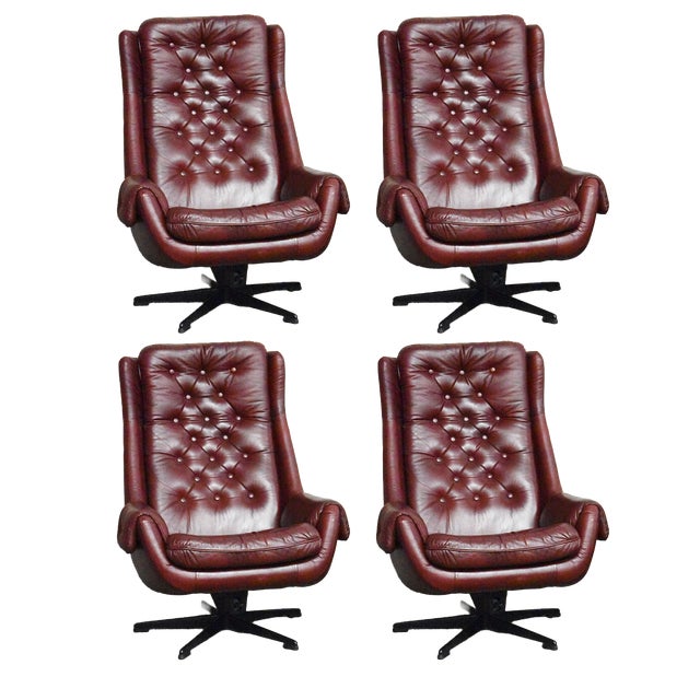 Set of Swivel Chair and Ottoman from T. J. Laitinen, Finland, 1970s For Sale