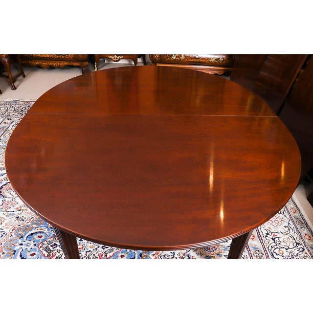 Antique Flame Mahogany Extending Dining Table and Chairs, 19th Century, Set of 15 For Sale - Image 11 of 18