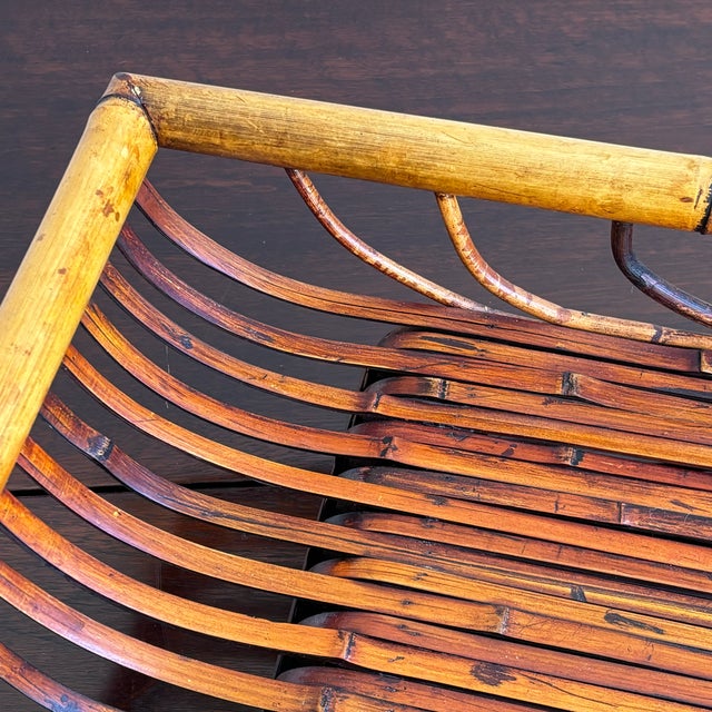 Vintage Bamboo Decorative Tray For Sale - Image 10 of 11