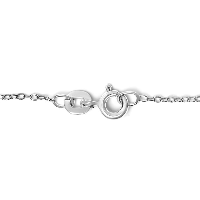 Envelop your mother in elegance with this enthralling .925 sterling silver bracelet, plated with rhodium to ensure...