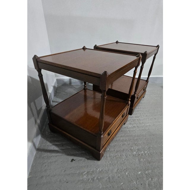 Wood Regency Mahogany Lamp Tables, 1930, Set of 2 For Sale - Image 7 of 13