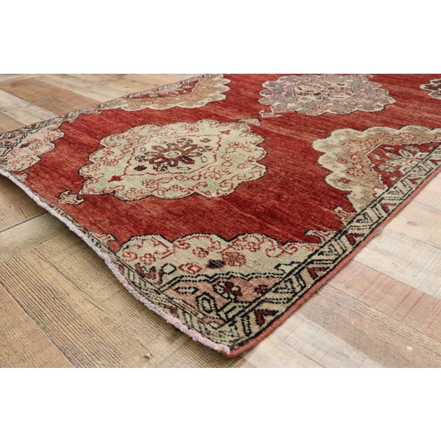 Vintage Turkish Oushak Rug, 03'07 X 11'08 For Sale In Dallas - Image 6 of 9