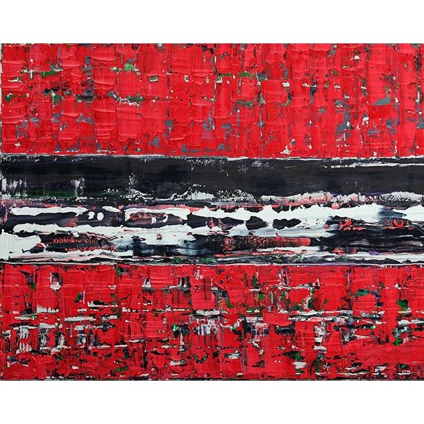 Abstract Abstract Red Turkish Kilim No. 1 - Oversized Original Oil Painting by Diane Grant | Color Field For Sale - Image 3 of 6