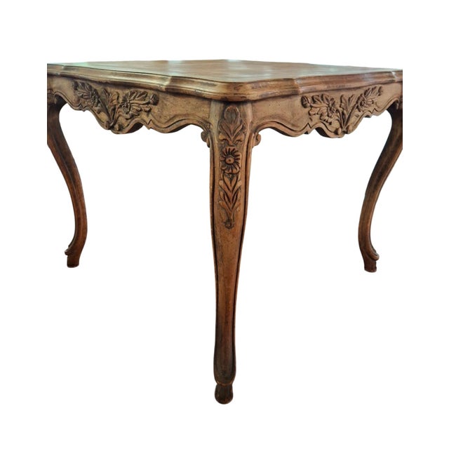 French Provincial French Provincial Style Parquetry Top Table For Sale - Image 3 of 8