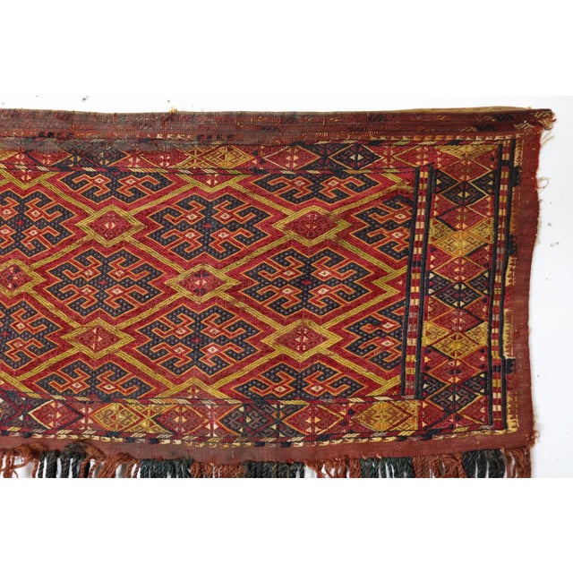 Vintage Hand-Knotted Turkmen Wall Hanging, 1930s For Sale - Image 9 of 18