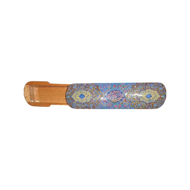 Handmade Persian Khatam Sliding Pen Case For Sale - Image 4 of 5