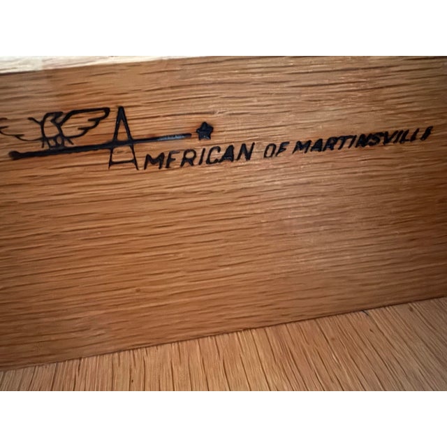 1960s Mid- Century Modern American of Martinsville Walnut Veneer 2 Drawer Nightstands For Sale - Image 11 of 12