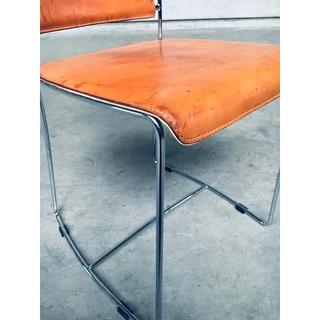 Postmodern Italian Design Leather Dining Chair Set by Segis, 1990s, Set of 7 For Sale - Image 10 of 18