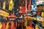 Simon Gaon, Vibrant New York City Times Square, Figural Abstract Expressionist Oil Painting For Sale