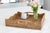 Boho Chic Artifacts Rattan Scallop Collection Square Tray with Cutout Handles in Honey Brown - 20" For Sale - Image 3 of 8