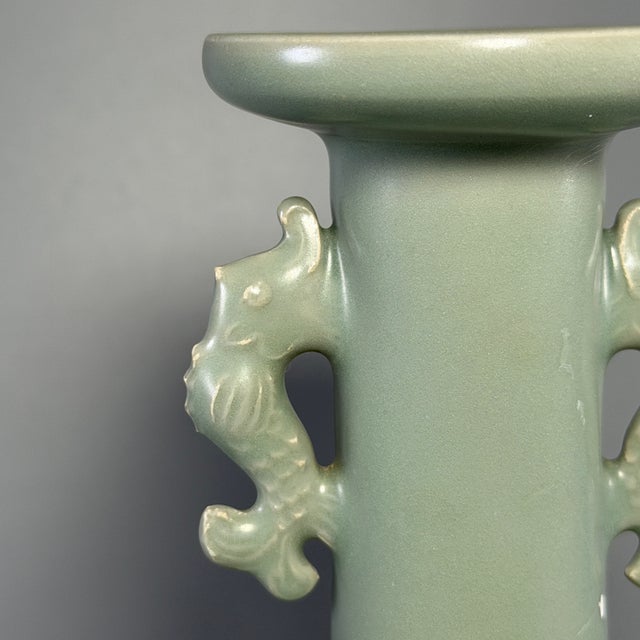 Chinese 19th Century Chinese Longquan Celadon Vase, Restored Specimen For Sale - Image 3 of 8