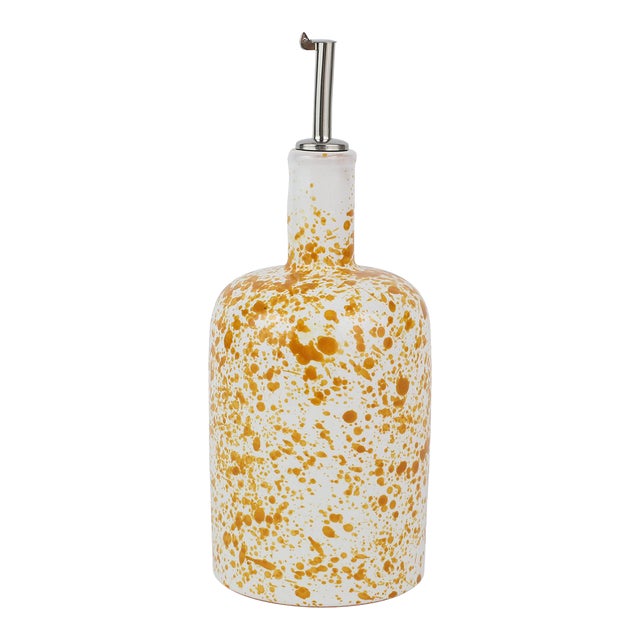 VIETRI Amalfitana Yellow Splatter Olive Oil Bottle For Sale