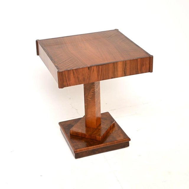 Brown Art Deco Figured Walnut Side Table, 1930 For Sale - Image 8 of 8