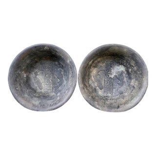 Antique Chinese Pair of Apocryphal Qing Dynasty Bronze Dragon Phoenix Fish Bowls For Sale