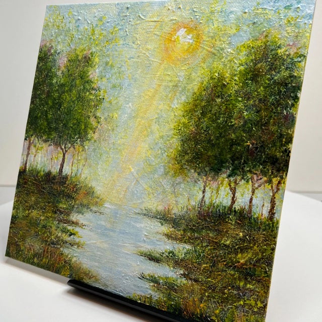 Experience the breathtaking beauty of "Heaven Above", a stunning 8" x 8" acrylic painting on a canvas panel. Immerse...