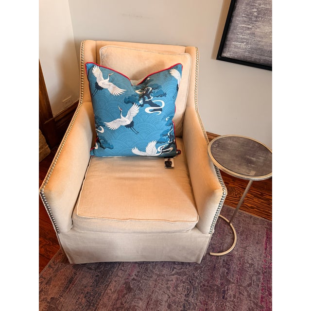 Transitional Blue & White Crain Pllows For Sale - Image 3 of 8