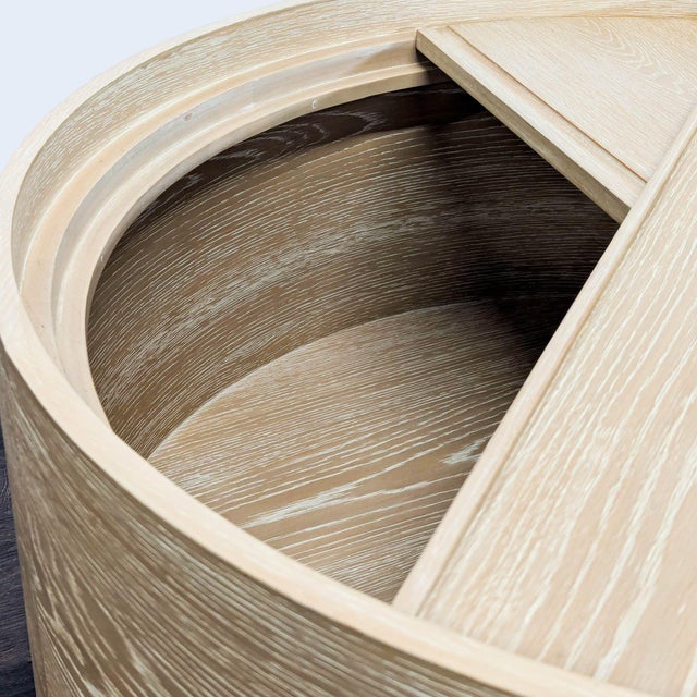 West Elm West Elm Volume Round Storage Drum Coffee Table For Sale - Image 4 of 7