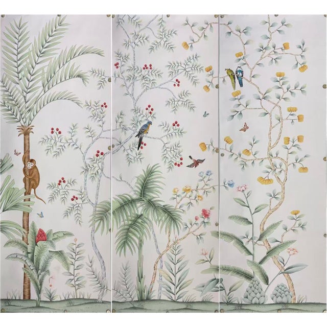 If you love the look of De Gournay wallpaper but not the price, this is for you. Chinoiserie Tropical Hand-Painted...
