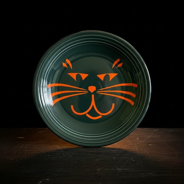 Ceramic Rare Fiesta Black Cat Halloween Chop Plate-Betty Crocker-Fiestaware-Laughlin For Sale - Image 7 of 9